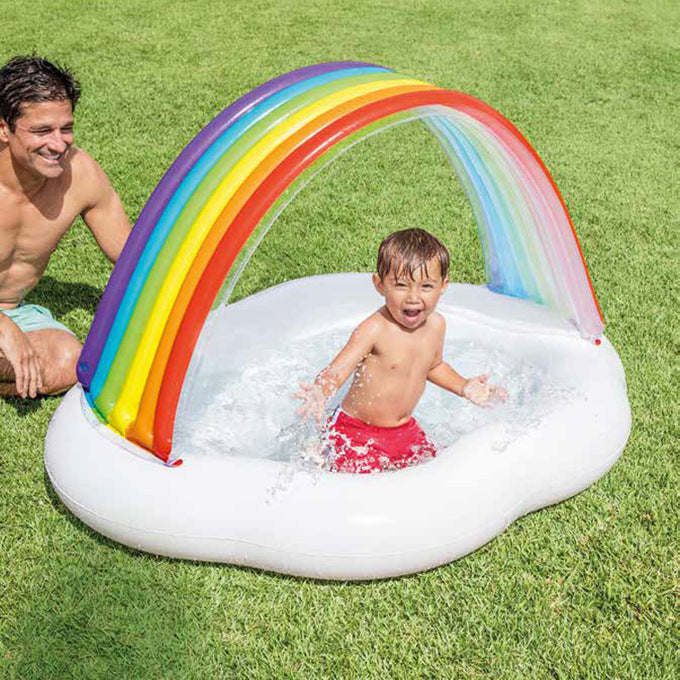 INTEX thickened swimming pool fishing pool inflatable ball pool baby paddling pool swimming pool home with slide swimming pool