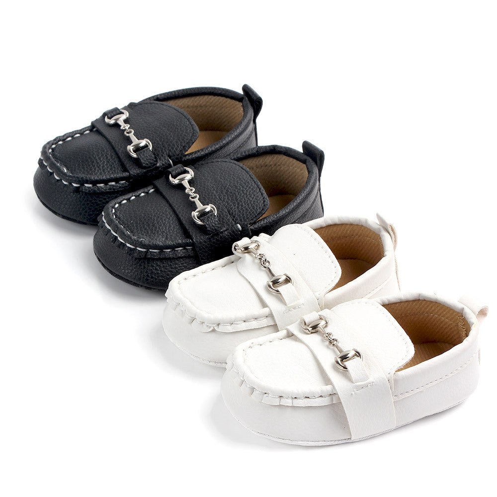Spring and Autumn models baby iron buckle peas shoes PU baby pre-toddler shoes D2081