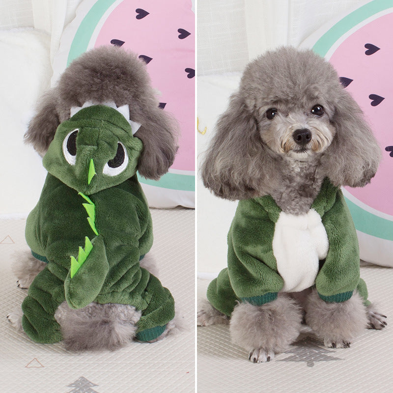 Taobao hot selling dog clothes coral fleece four-legged clothes Teddy autumn and winter thick pet transformation clothes spot wholesale