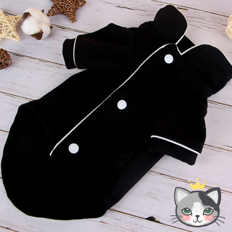 French pajamas pet puppy clothes Teddy VIP Bichon Pomeranian cat clothing two-legged clothing spring and summer clothing