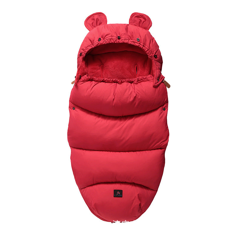 Baby's anti-kick, newborn baby stroller, sleeping bag, safe care, baby sleep thickening, warmth and cold protection