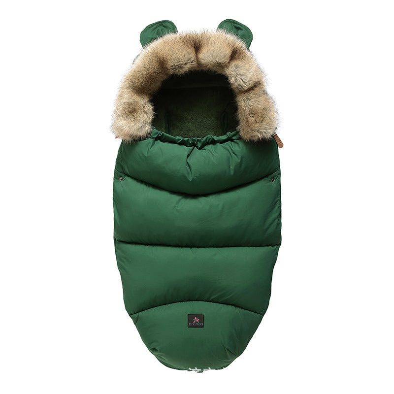 Baby's anti-kick, newborn baby stroller, sleeping bag, safe care, baby sleep thickening, warmth and cold protection