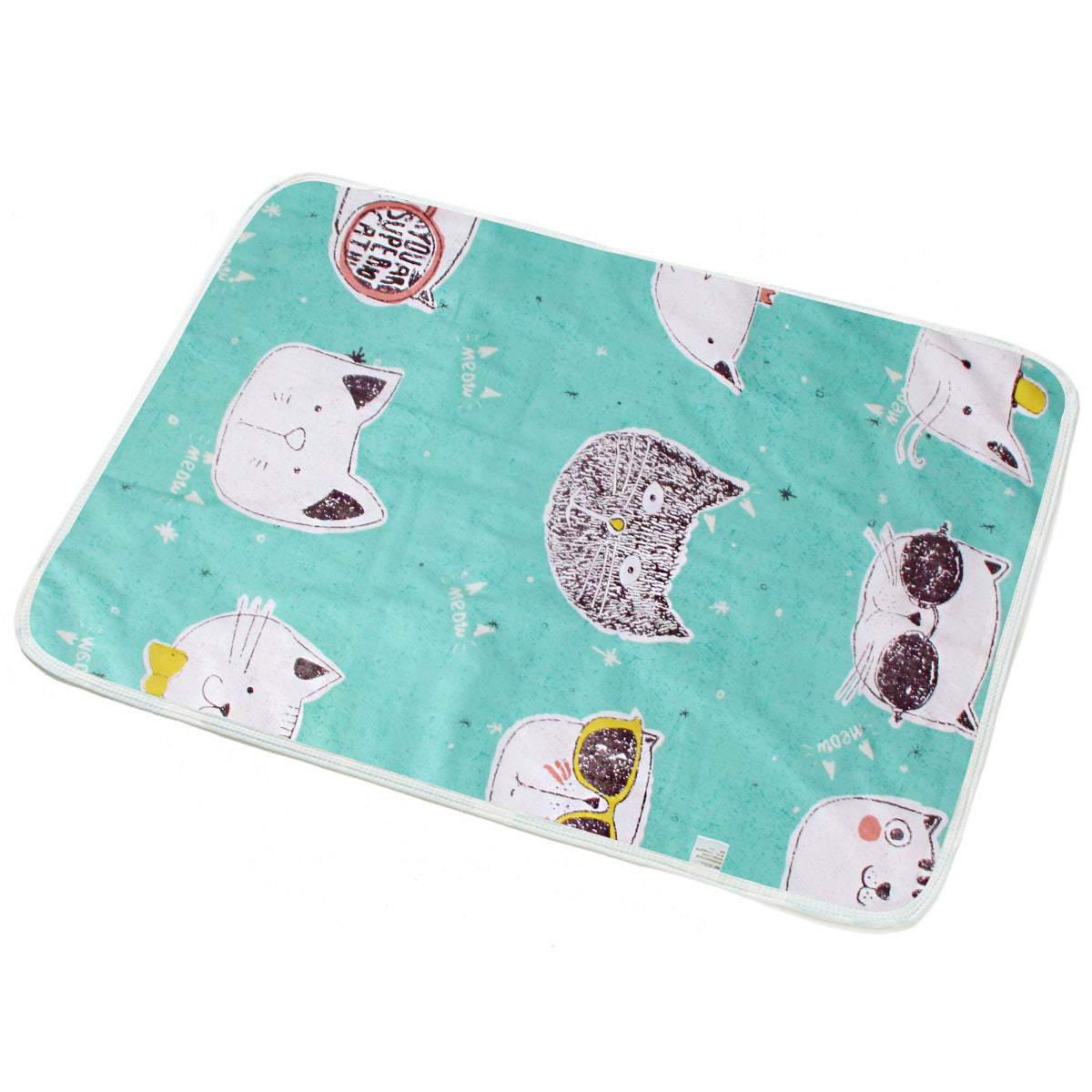 Newborn baby stroller three-layer diaper pad baby cartoon cotton breathable waterproof pad anti-slip pet pad 35*45cm