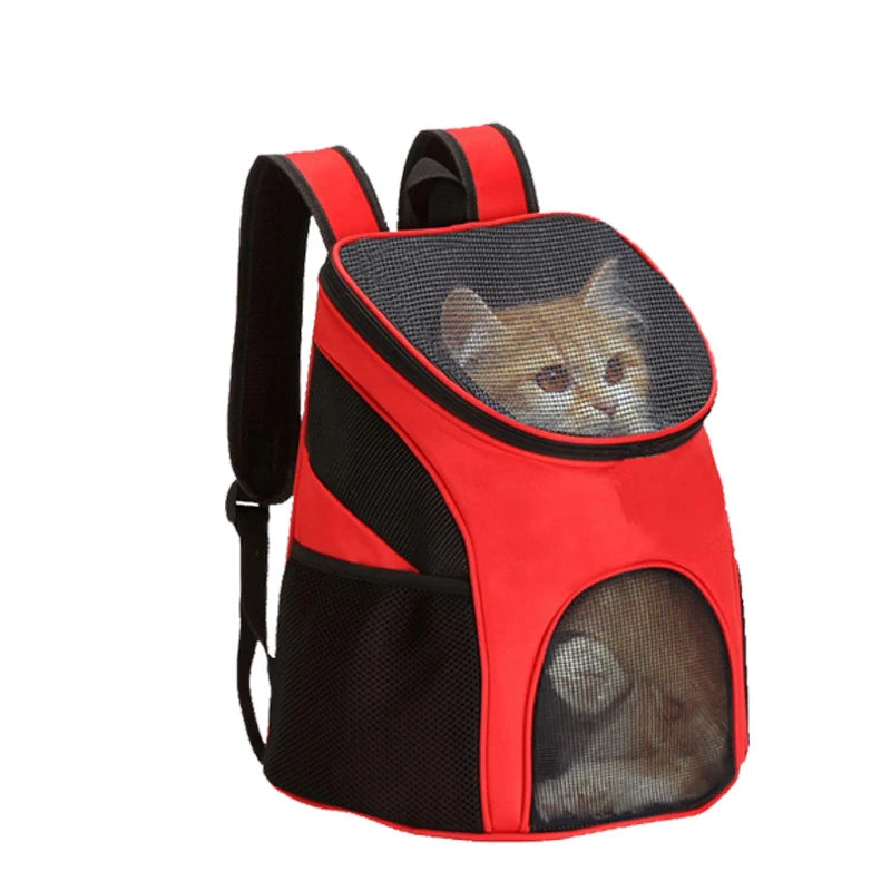 Factory direct pet backpack cat bag dog bag breathable folding Teddy pet bag mesh travel outing backpack