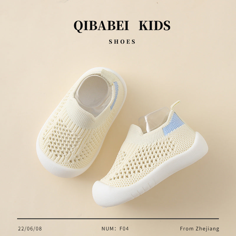 Baby learning shoes soft bottom non-slip baby shoes spring and summer slip-on 1-3 years old children boys and girls mesh casual shoes
