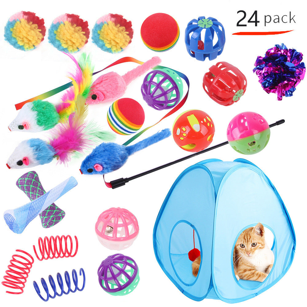 Summary of pet cat toy set 21 pieces cat channel cat teaser plush mouse Amazon combination toy