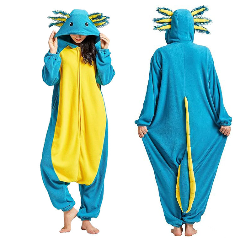 Salamander dragon taming tiger shark lion brown monkey Teletubbies adult cartoon one-piece pajamas Halloween cosp