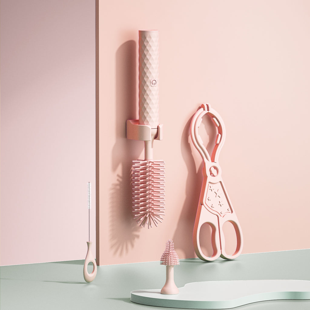 Electric bottle brush pacifier brush cleaning brush set intelligent 360 degree rotating baby long handle cup brush