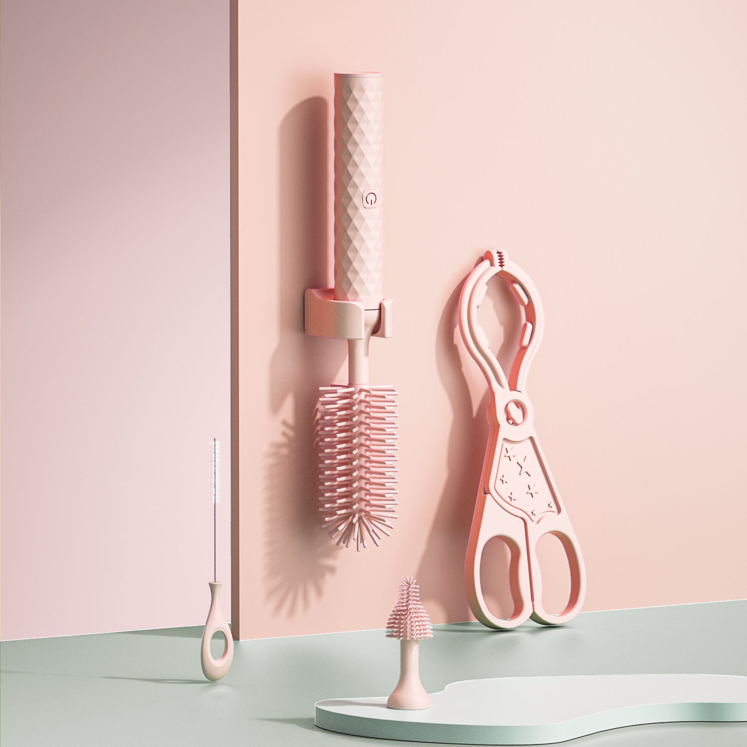 Electric bottle brush pacifier brush cleaning brush set intelligent 360 degree rotating baby long handle cup brush