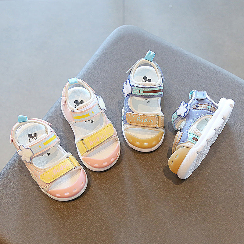 One piece of baby sandals 2024 summer children's functional shoes boys and girls small and medium children's closed-toe beach shoes toddler shoes