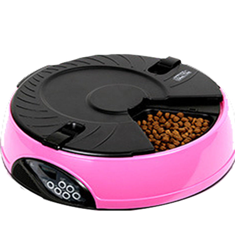 Six-meal automatic feeder with fixed time and quantity Amazon home smart feeding machine pet cat and dog food bowl and food box