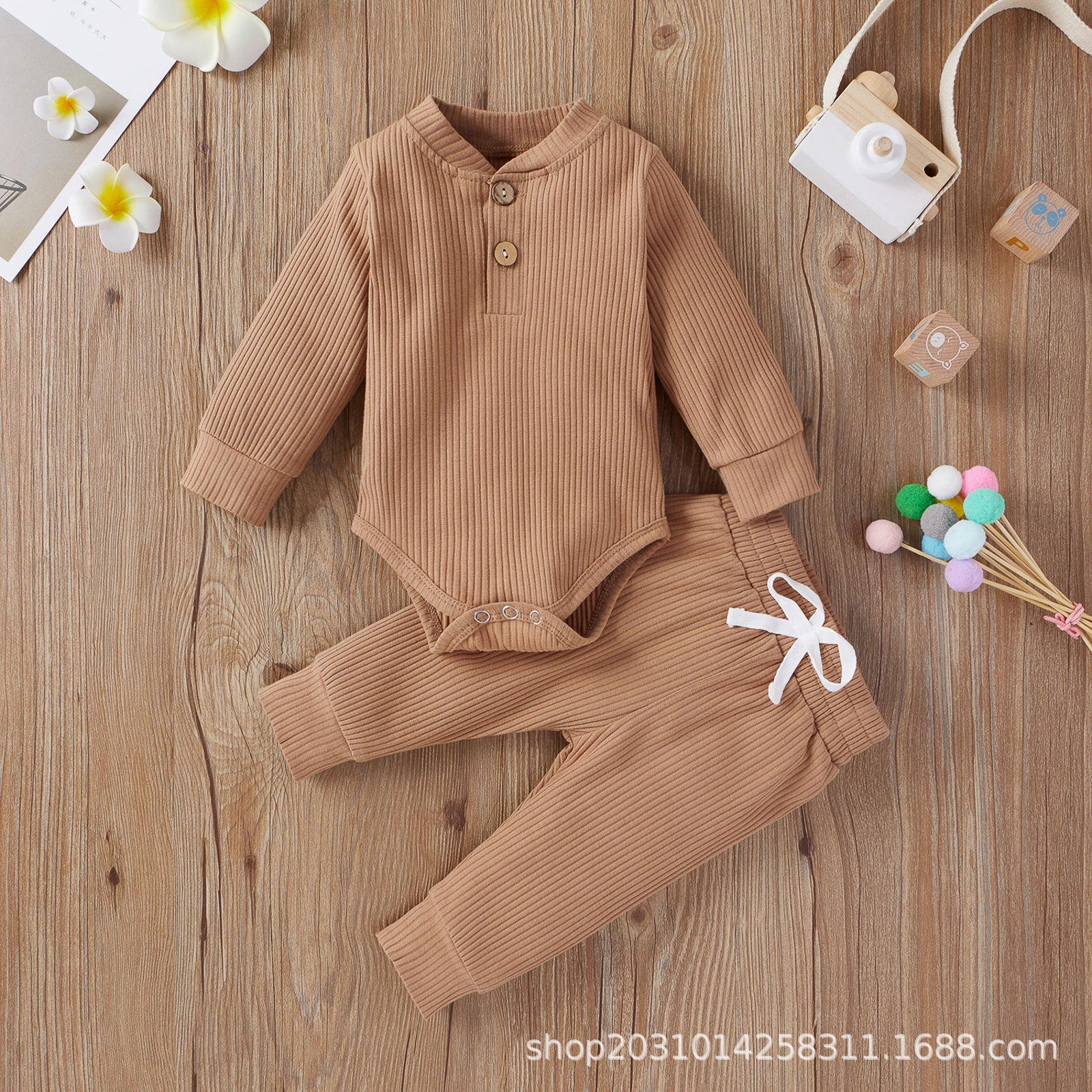 Baoxin children's clothing spring and autumn men and women baby infant cotton long-sleeved jumpsuit trousers home bottoming comfort suit