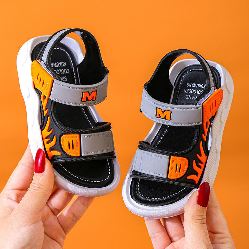 Children's Sandals Men's 2021 Summer New Style Handsome Little Boys Middle-Grade Children Primary School Non-Slip Soft Bottom Baby Beach Shoes