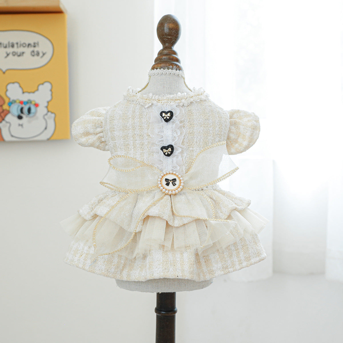 Spot cross-border hot-selling pet puppy and cat clothes source factory autumn and winter new blue noble dress skirt