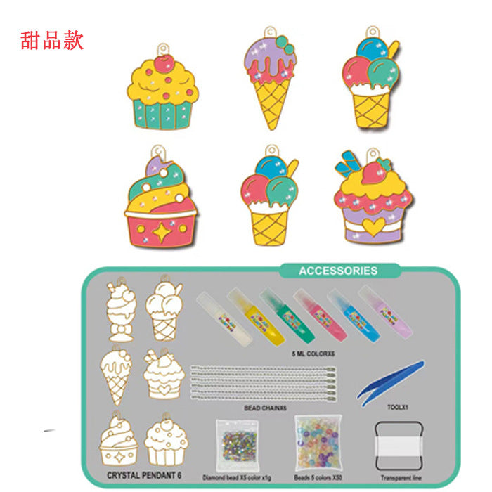 Children's baking-free glue painting crystal glue painting DIY Guka coloring pendant Christmas Halloween children's gift wholesale