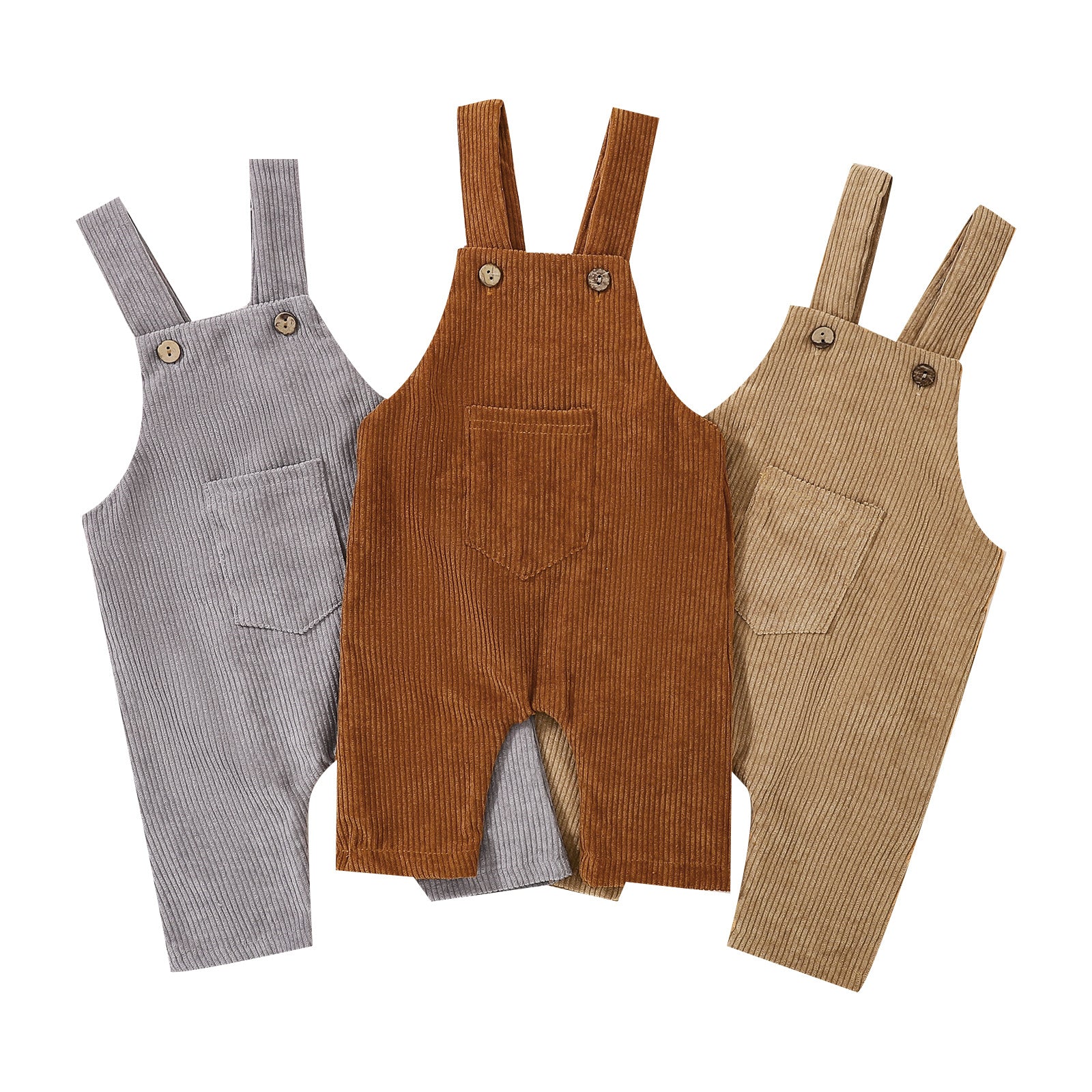 Cross-border exclusively for autumn new European and American men and women baby corduroy suspenders casual pants one drop