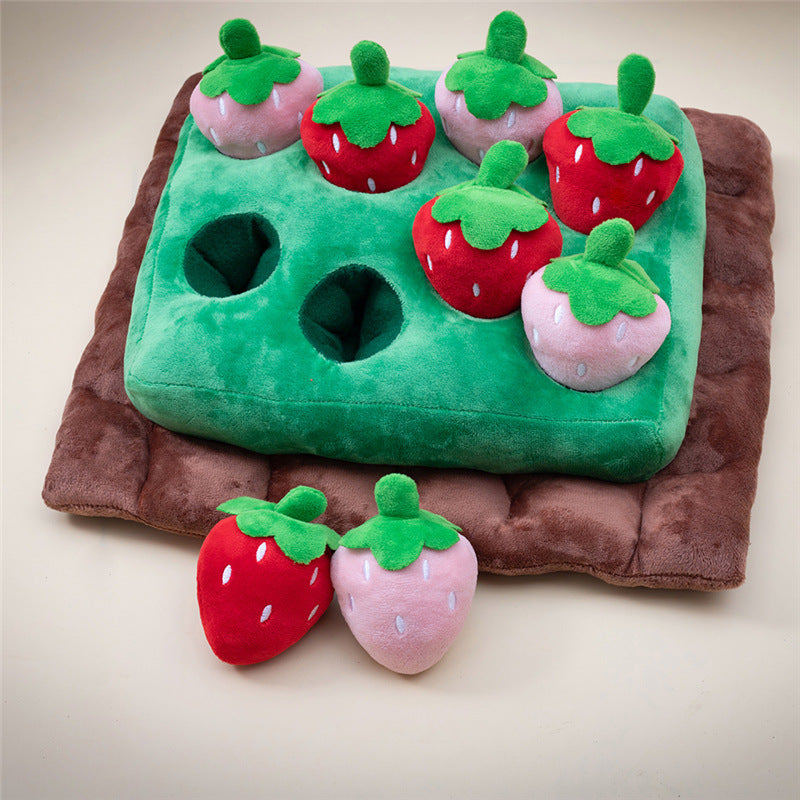 Cross-border radish pulling plush toy pet chewing toy fruit and vegetable field picking mushroom eggplant field parent-child doll