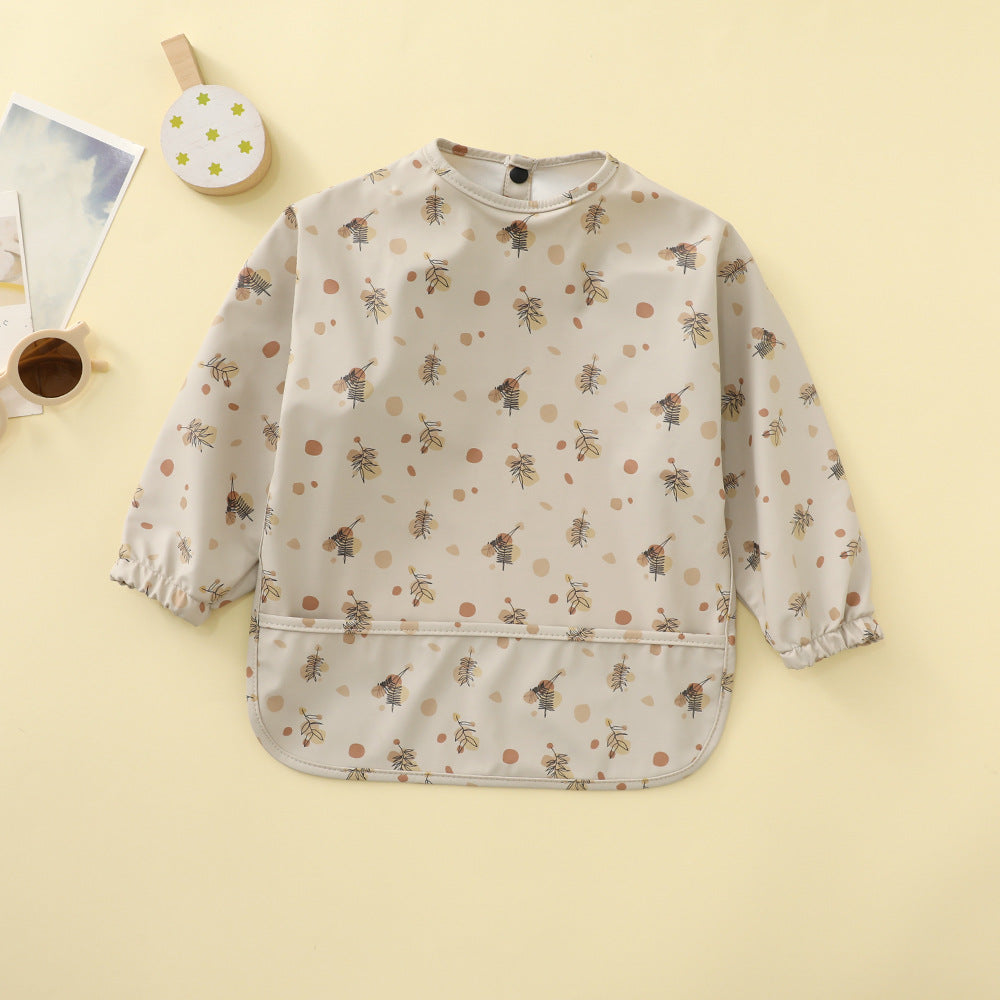 Danish children's waterproof anti-clothing bib baby eating bib super soft waterproof baby rice pocket anti-dirty feeding