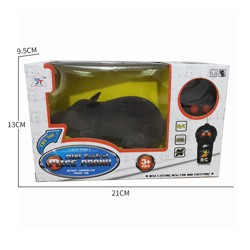 Flocking remote control mouse electric prank animal model children's pet toy to tease dogs and cats interactive products