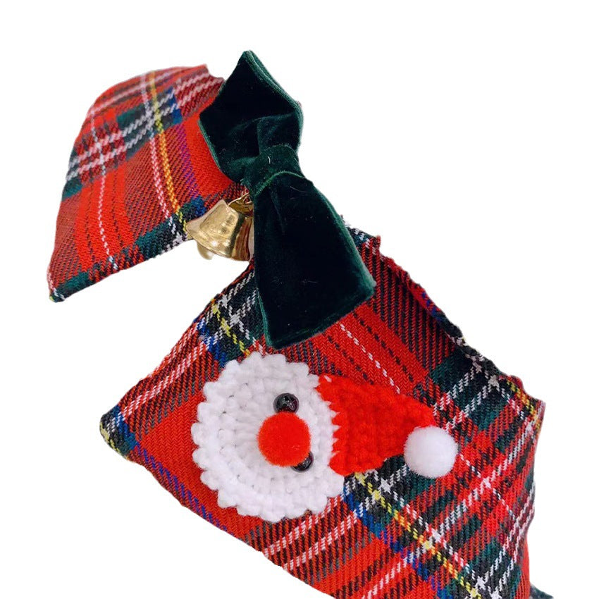 Pet Christmas clothes scarf cloak clothing New Year cat dog shawl neckband Teddy Bichon puppy cloak