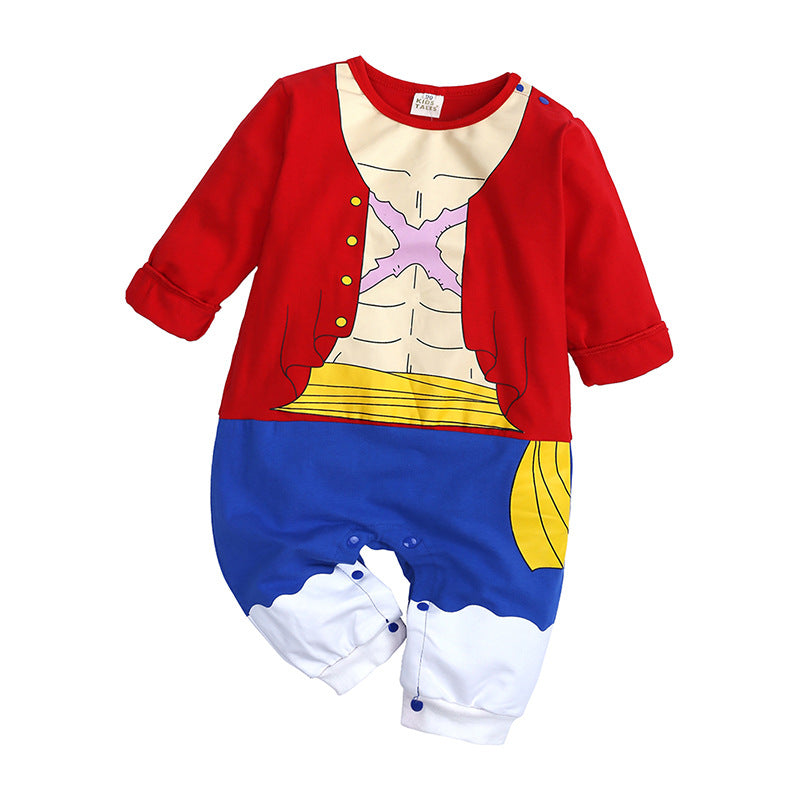 Cross-border baby long-sleeved romper autumn new baby jumpsuit cartoon character outdoor crawling clothes one piece delivery