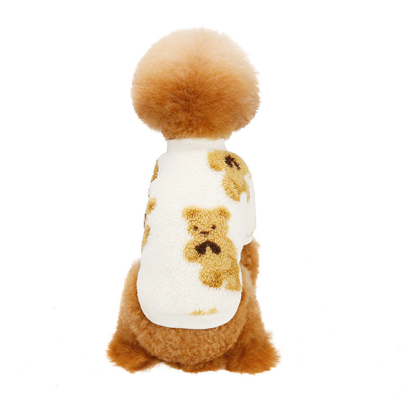 New autumn and winter dog clothes pet clothes super stretch fleece love cute French bulldog Teddy dog clothes