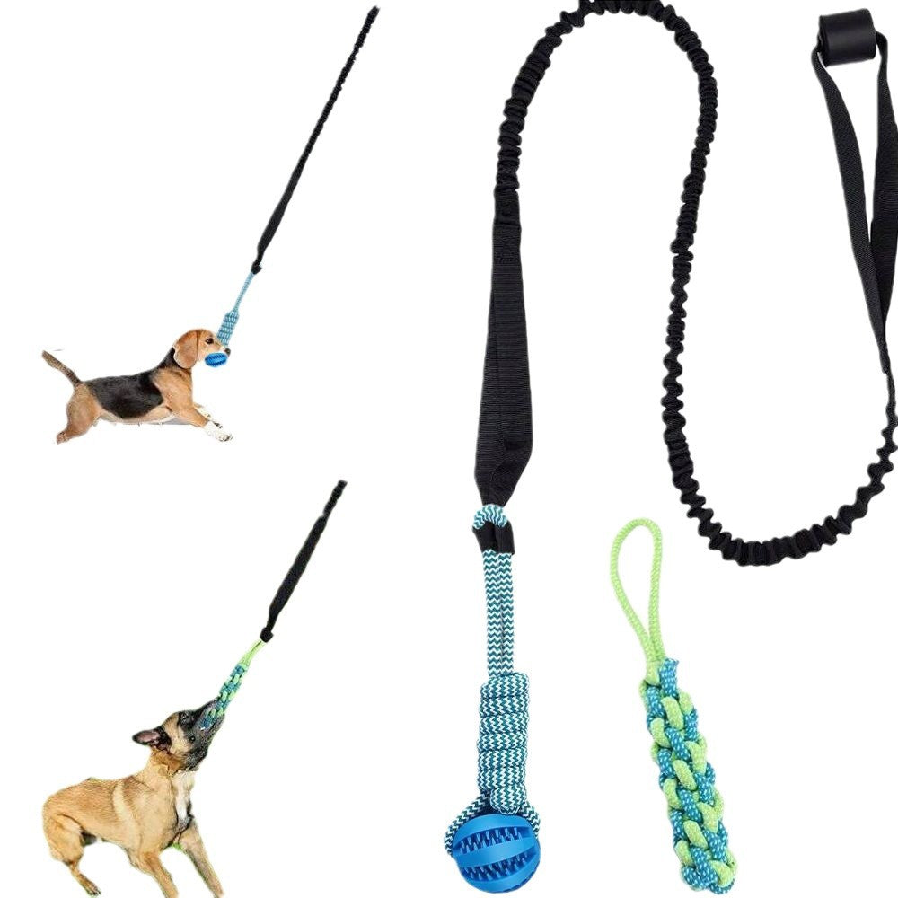 Cross-border pet dog interactive toy teeth grinding teeth cleaning bite resistant tug of war rope chewing rope teeth grinding rope set outdoor indoor
