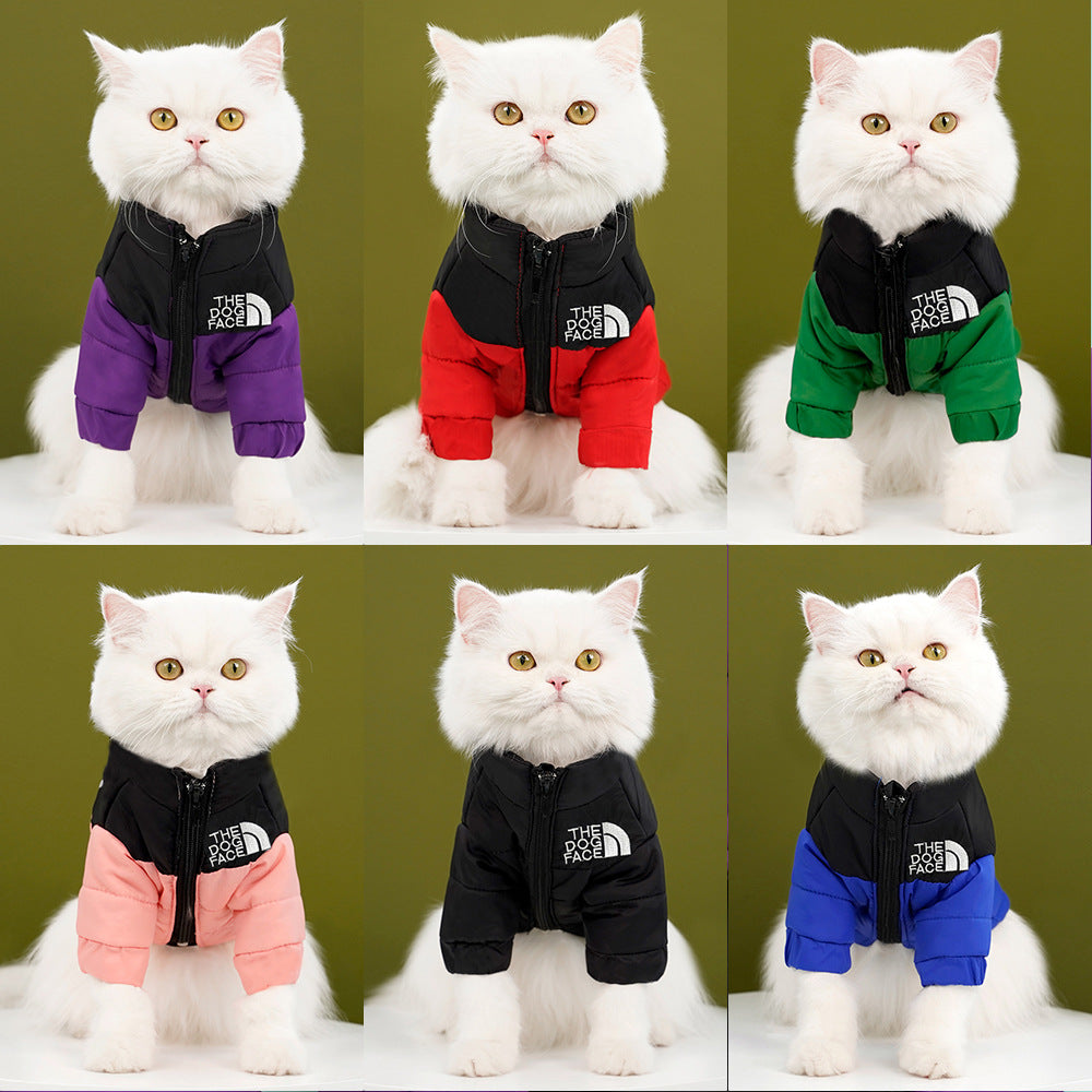 Pet dog cat clothes autumn and winter warm cotton down jacket Teddy large and medium and small dog manufacturers wholesale supplies