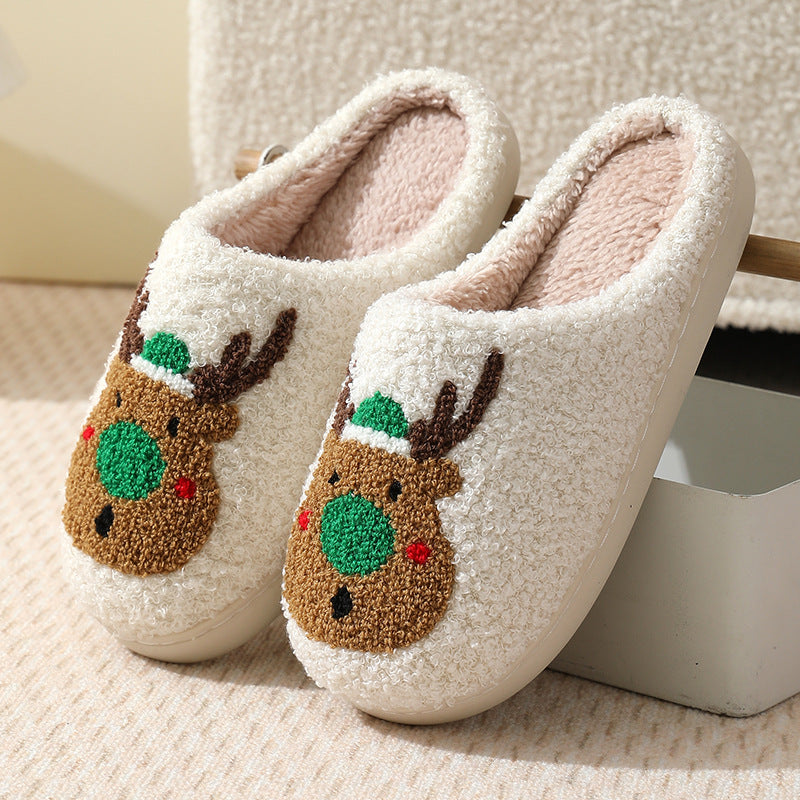Halloween cross-border mushroom hot sale winter peach heart cotton slippers women wholesale indoor home rainbow plush warm slippers