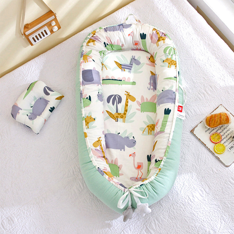 Hemei honeycomb breathable detachable and washable portable baby bed mid-bed bionic baby nest baby pillow travel baby bed