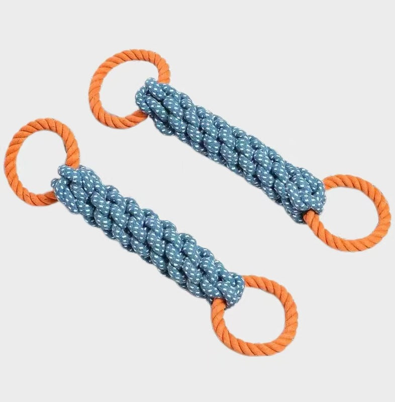 Pet dog cotton rope toy corn stick interactive strong bite resistant dog decompression boredom dog tug of war rope knot ball toy