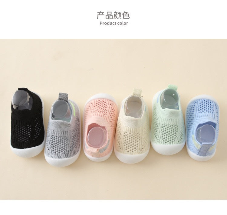Baby learning shoes soft bottom non-slip baby shoes spring and summer slip-on 1-3 years old children boys and girls mesh casual shoes