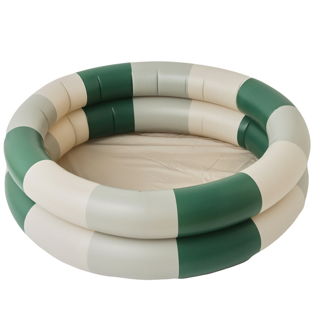 Xiaolu ins Denmark retro striped inflatable swimming pool baby dinosaur pool thickened home ocean ball pool