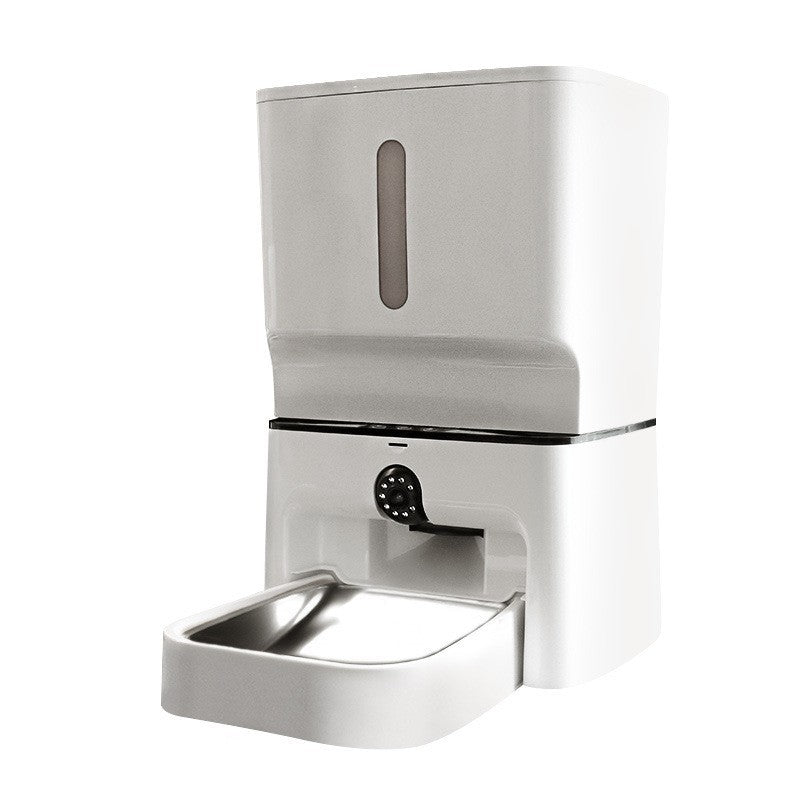 Smart automatic pet feeder with timed and quantitative feeding function, remote control, double bowl for cat and dog food, wholesale