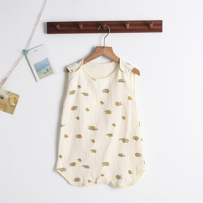 Newborn baby sleeping bag baby gauze sleeping bag children spring and summer thin anti-kick quilt four seasons universal children's pajamas