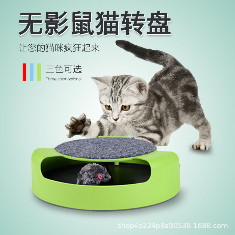 Cat Self-Hi Mouse Catcher Toy Cat Scratching Board Cat Turntable Boredom Relief Toy Cat Simulation Mouse Pet Supplies Wholesale