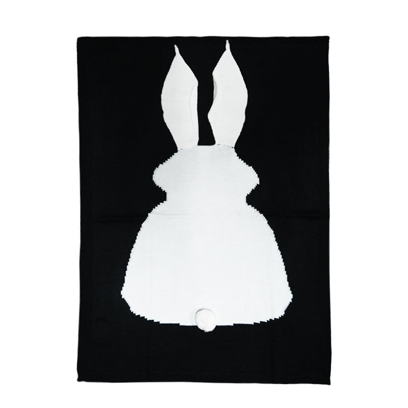 Amazon iNS style rabbit ears blanket three-dimensional rabbit blanket children's knitted cover blanket baby baby blanket
