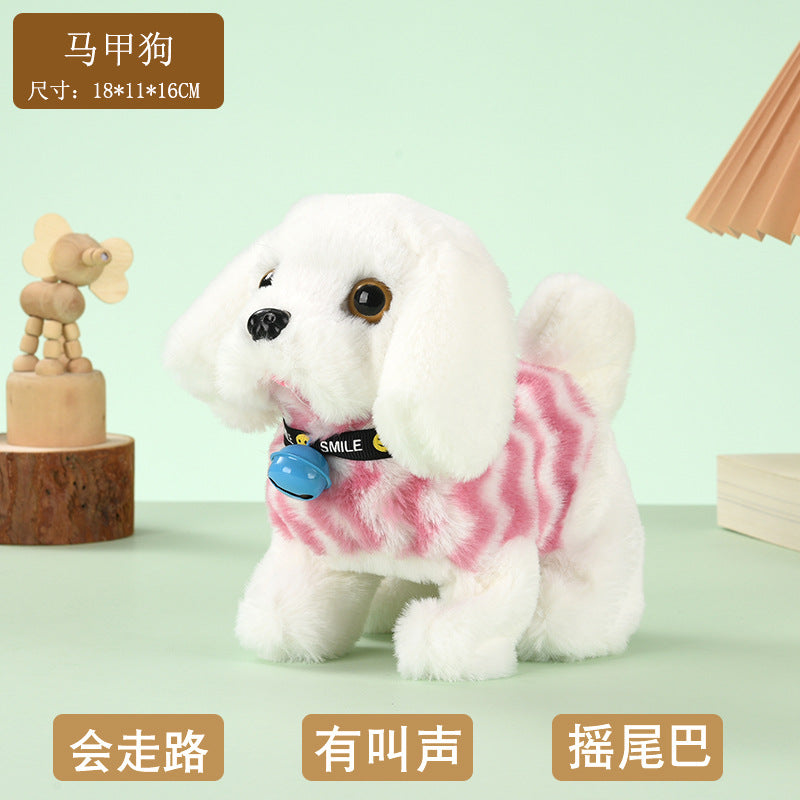 Toy dog children's plush electric toy can walk simulation dog electric dog stall electronic puppy pet