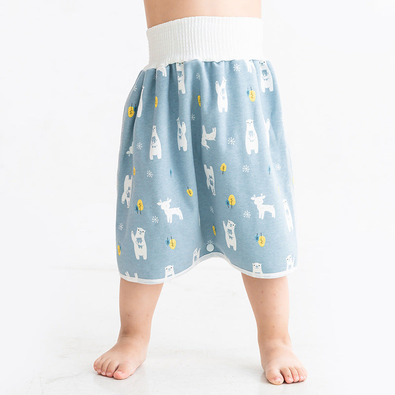 Baby diaper skirt, diaper-proof training pants, waterproof and leak-proof, washable diaper pocket, baby night pee artifact