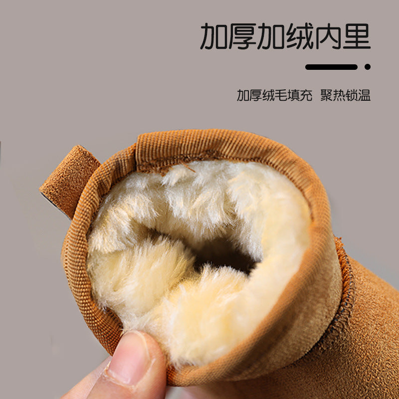 Children's snow boots new winter velvet thickened winter boots girls soft bottom cotton boots boys baby cotton shoes