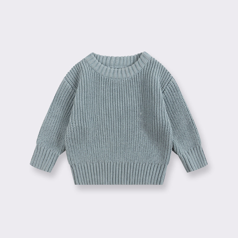 Baby sweater round neck boys pullover girls spring autumn winter baby base knitted sweater children's sweater base shirt