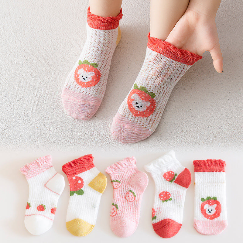 25 new summer a-type children's spring and summer thin boys and girls fashionable socks baby newborn baby socks