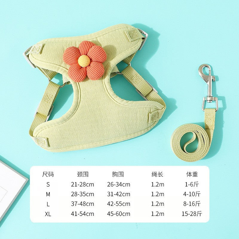 Pet leash, dog harness for outdoor use, pet clothes, dog leash, half-pack cat leash