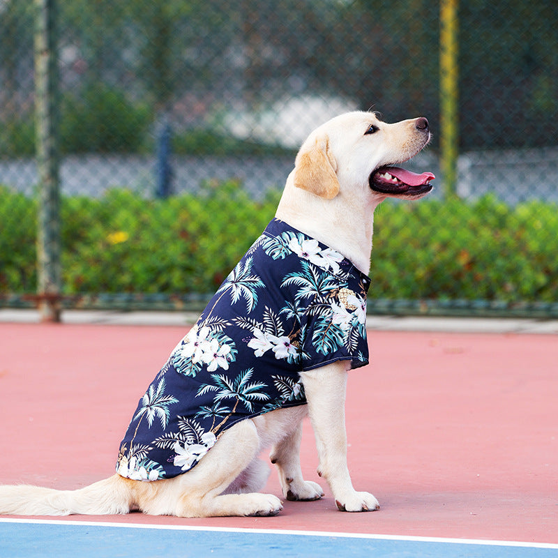 Amazon hot sale small and medium-sized dog beach shirt Hawaii pet dog cat golden retriever clothes supplies spring and summer