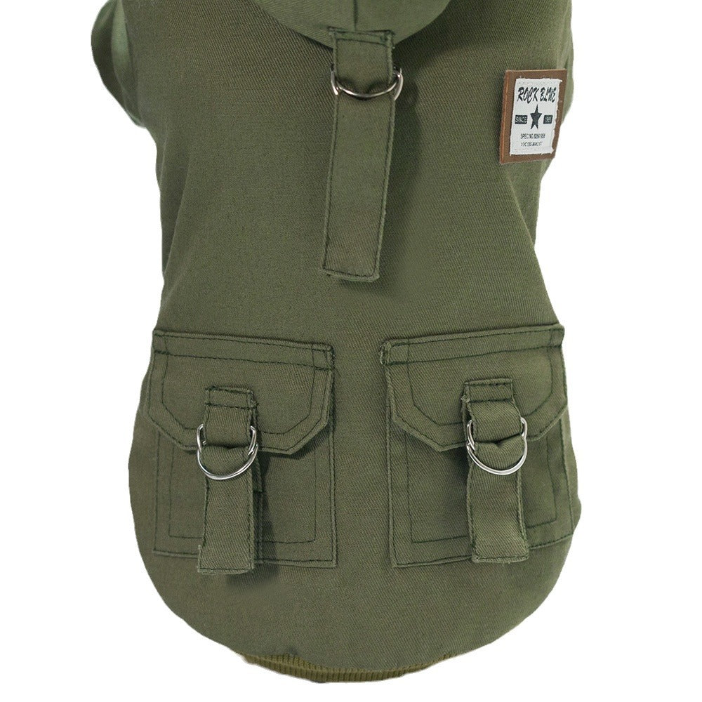 Pet clothing dog clothes autumn and winter new pet clothes pet two-leg cotton coat Junlv cotton coat plus velvet