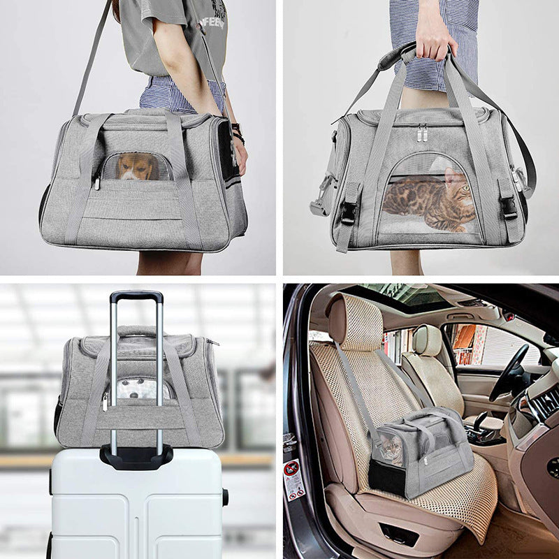 Spot pet bag portable breathable car cat bag hand-held foldable pet box multifunctional dog bag cross-border