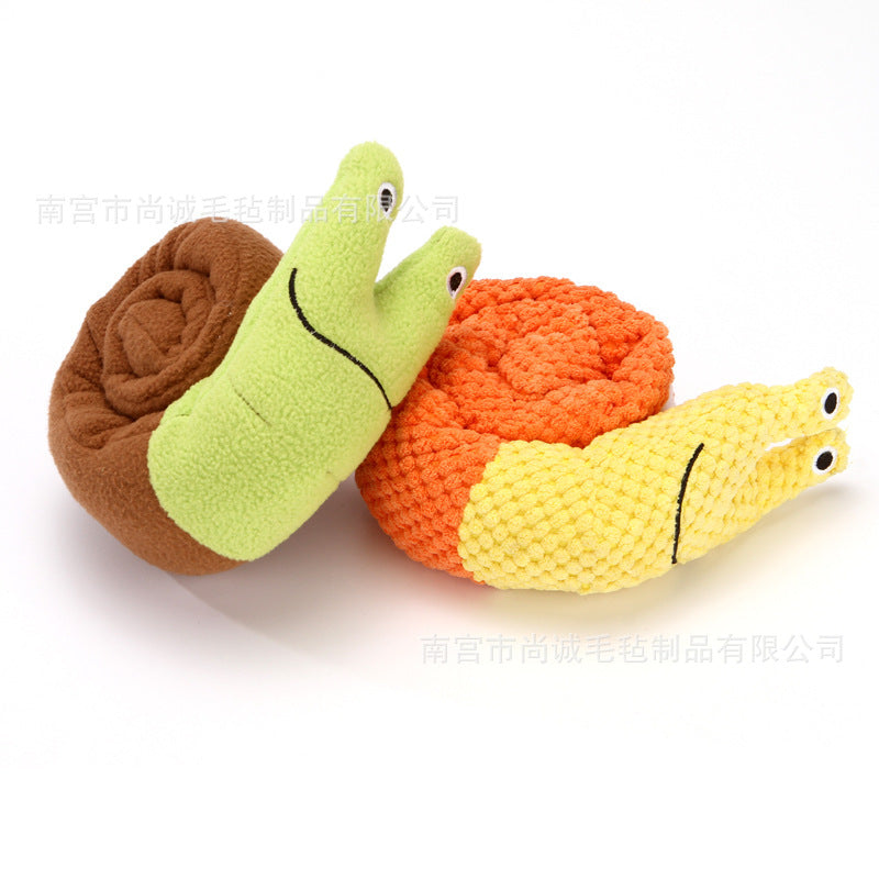 Pet Toy Sniffing Plush Snail Toy Teething Educational Sound Interactive Food Hiding and Bite Resistant Pet Supplies Toy