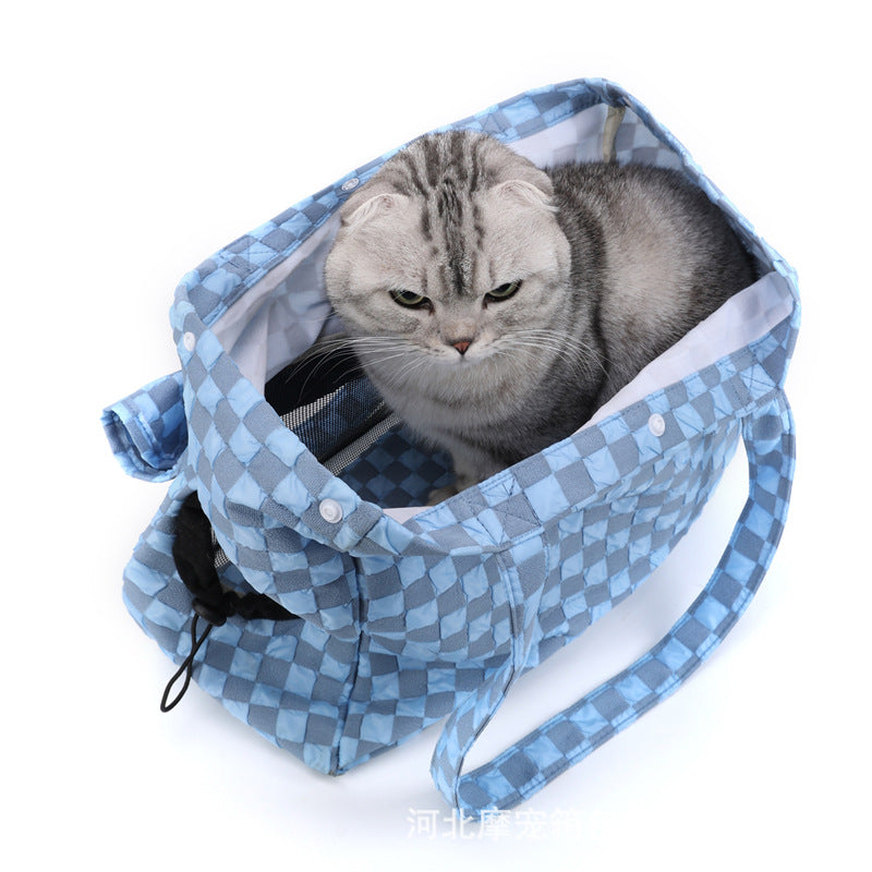 Manufacturers directly supply cat bag portable pet bag small hand-held one-shoulder outdoor breathable cat backpack with exposed head cat bag