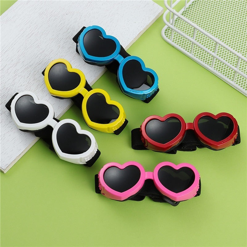 Pet glasses dog cat sunglasses universal white anti-ultraviolet windproof love goggles clothes accessories