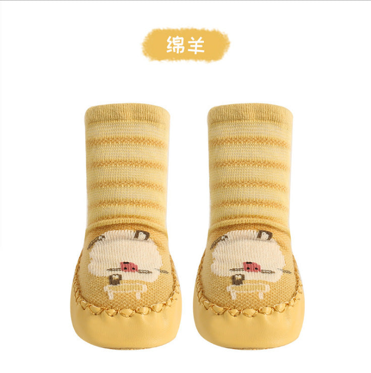 Baby Mesh Floor Socks Spring and Summer Korean Cartoon Thin Breathable Baby Leather Bottom Socks Striped Loose Children's Socks